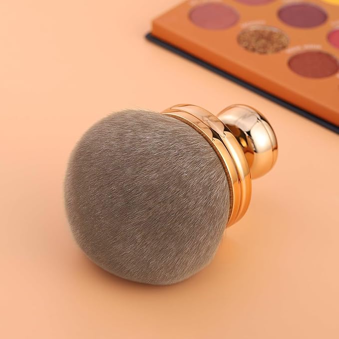 KINGMAS Extra Large Body Makeup Brush for Self Tanner, Self Tan Back Applicator, 66mm Wide-headed Kabuki Brush for Bronzers Blend Self Tanning Applicator, Oval Face Leg Makeup Brush (Rose-Gold)