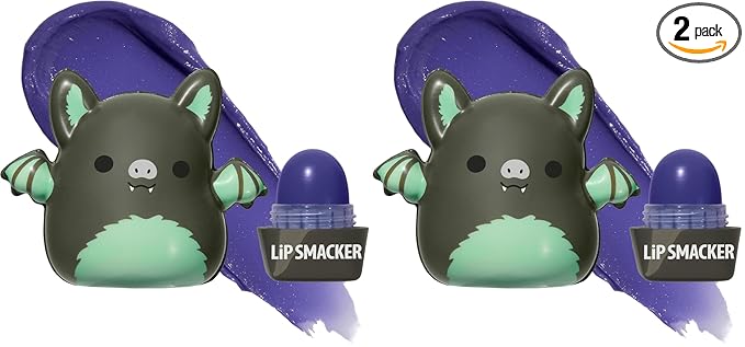 Lip Smacker Squishmallows Moisturizing Lip Balm, Fun Soft Squishy Collectible Top, Blackberry Flavored Hydration - Aldous (Pack of 2)