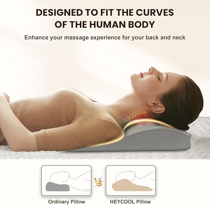 Heycool Shiatsu Back and Neck Massager with Heat, FSA Eligible HSA Mothers Day Gifts for Mom, Deep Tissue Back Massager for Pain Relief, Massage Pillow with Vibration for Neck Shoulder