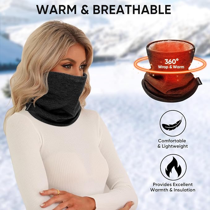 TICONN Neck Gaiter Face Cover Scarf, Neck Warmer Breathable Sun & Wind-proof for Skiing Fishing Hiking Cycling