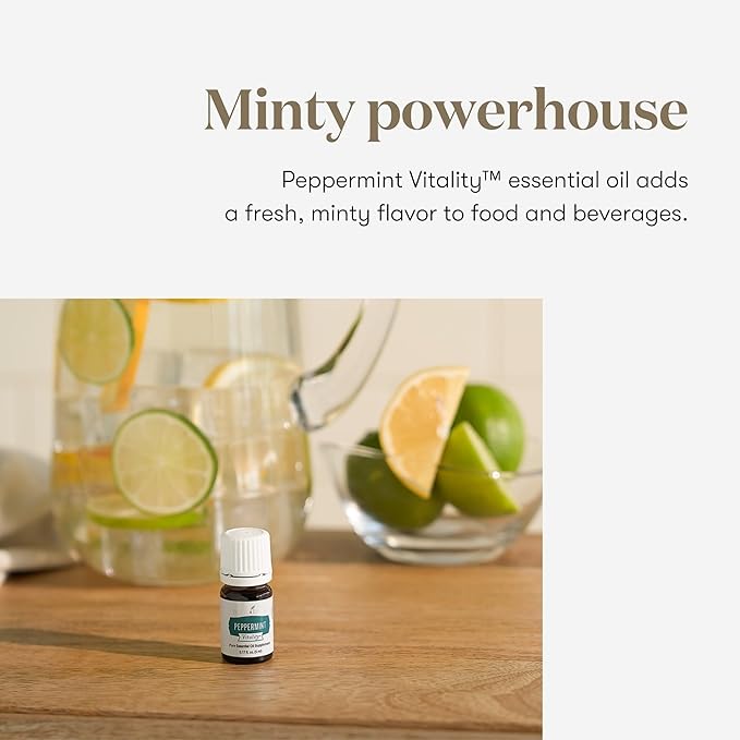 Young Living Essential Oil Blend | Refreshing & Soothing Aroma | 100% Pure Essential Oil for Home, Work, & Personal Use | Peppermint Vitality | 5 ml