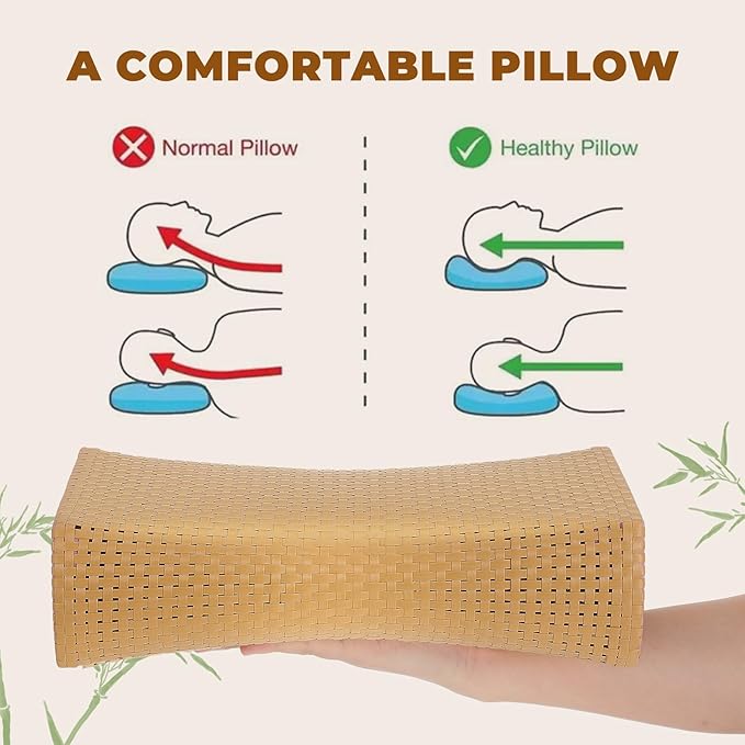 iplusmile Simulated Rattan Sauna Pillow - Ergonomic Sauna Neck Rest Pillow - Contour Bed Pillow Sauna Accessories for Relaxing Home Gym Saunas Rooms