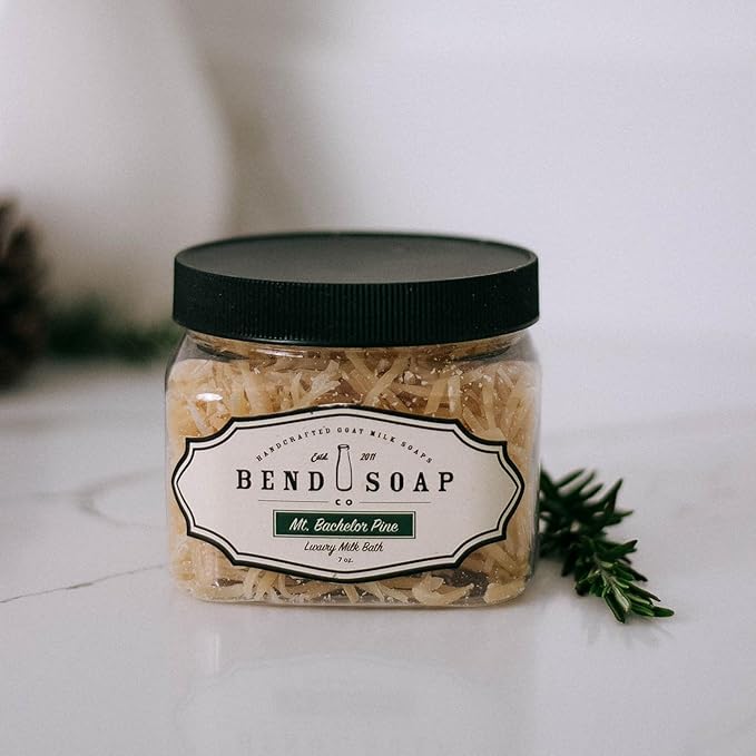 Mt. Bachelor Pine Milk Bath, 100% Natural Bubble Bath, Gentle Cleanser, Hydrates Moisturize and Softens The Skin, Handcrafted Goat Milk Soap, Essential Oil, 2 lbs