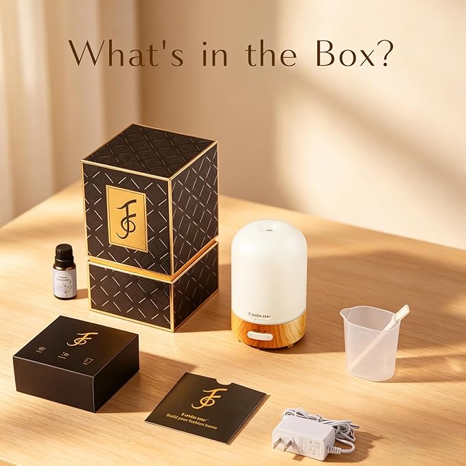 Essential Oil Diffuser for Home, Ultrasonic Cool Mist Air Aromatherapy Humidifier, Mini Scent Air Machine Portable Diffuser with Changing Lights & Auto Shut-Off for Home Bedroom Office Yoga(<25dB)