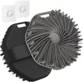 ManmiHealth 2 PCS Silicone Body Scrubber Shower Brush, Upgrade Super-Exfoliating Shower Scrubber with Non-Slip Hand Strap, Silicone Body Buffer for Use in Shower with a Free Hook (Black+Gray)
