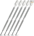 5-Piece Dual-Sided Cuticle Pusher Set - Professional Stainless Steel Manicure Pedicure Nail Care Tools