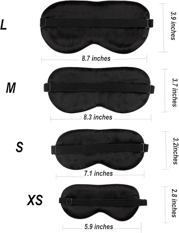 100% Mulberry Silk Sleep Mask Blackout, Cute Natural Sleeping Mask with Adjustable Elastic Strap, Satin Eye Cover for Men Women Adults (Purple)