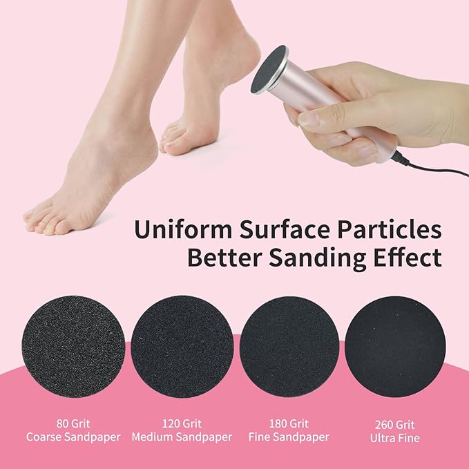 120pcs Replaceable Sandpaper for Electric Foot Callus Remover, Coarse/Medium/Fine Electric Foot File Replacement Pads (Ultra Fine/260 Grit)