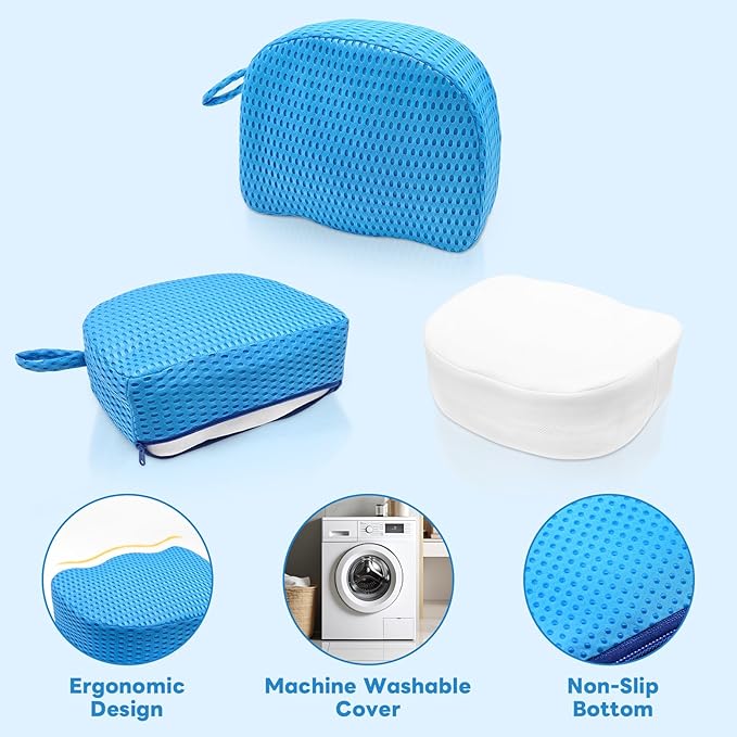 Hot Tub Booster Seat for Adults, Weighted 5" Extra Thick Spa Cushion, 4+ lbs Core Stays Submerged No Floating, 3D Air Mesh Quick Dry, Non-Slip Seat Riser for Jacuzzi, Bathtub & Outdoor Spa(Blue)