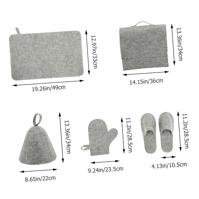 MERRYHAPY 1set Felt Sauna Hat Thick Water Absorbent Sauna Gloves Comfortable Bath Mat for Enhanced Relaxation