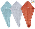 HOPESHINE Hair Towel Twist Microfiber Bamboo Fabric Women's Soft Shower Towels for CurlyHair Turban Wrap Drying Cap Great Gift for Girls 3-Pack