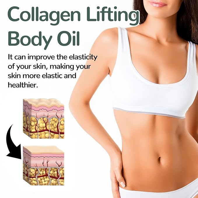 Hydrating Collagen Oil For Body & After Shower,Moisturizing Anti Aging Silk Body Oils for Women & Men,Smooth & Anti Wrinkles,Helps Soften Appearance Of Crepey Skin,3.38 Fl Oz (Pack of 1)
