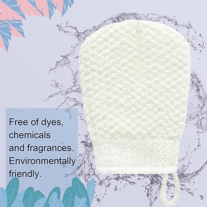 MIG4U 3 PCS Exfoliating Facial Scrubber Mitt, Face Cleanser Wash Mittens Exfoliator for Men & Women Dead Skin Cleaning Gloves