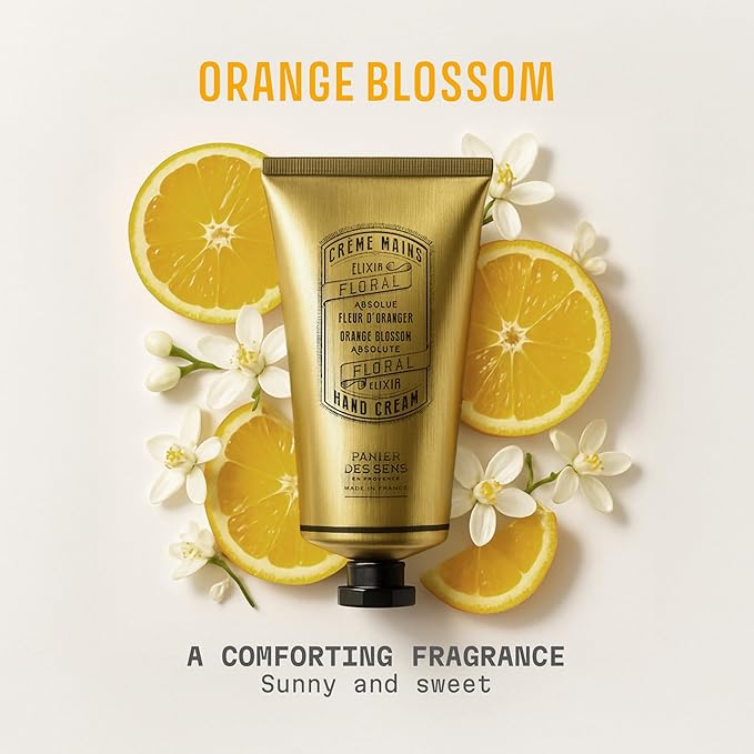 Panier des Sens – Orange Blossom Hand Cream – Moisturizing Hand Lotion for Dry Skin – Premium French Hand Cream, Softening Care for Women, 97% Natural Ingredients, 2.5 Fl Oz