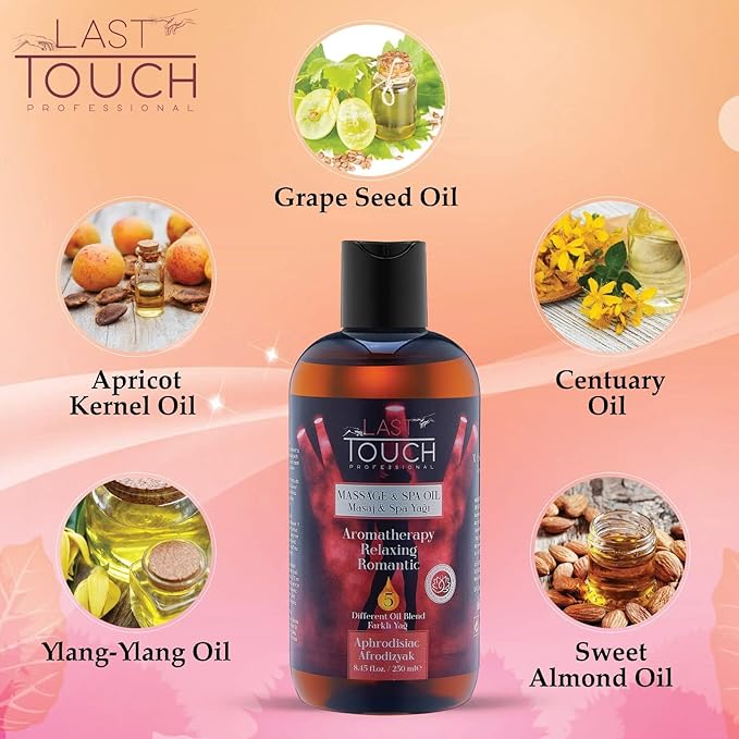 Massage Oil for Couples – Sensual and Relaxing Aromatherapy Body Oil – Romantic Massage for Home Spa & Stress Relief – Massage Oils for Date Night - Aphrodisiac Massage Oil - 8.45 Fl Oz