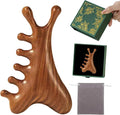 4-in-1 Sandalwood Gua Sha Tool - Valentines Day Gifts for Women, Mom, Wife, Girlfriend | Wooden Scalp & Face Massager for Lymphatic Drainage, Stress Relief | in Floral Gift Box