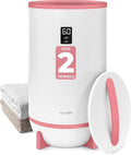 SereneLife Towel and Blanket Warmer - Single Touch Portable Towel Heater for Bathroom, Fragrant Disc Holder, LED Ring, 2 Large Towel Capacity, Built-in Timer (15-60 mins), Auto Shut-Off (Pink)