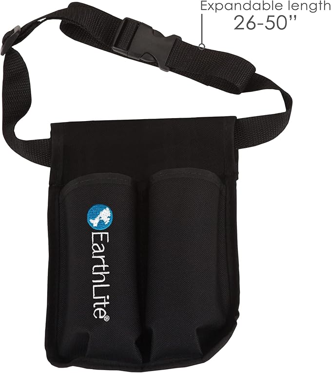 EARTHLITE Massage Bottle Double Holster Kit - Incl. 2 Bottles, Heavy Duty Strap, Adjustable for Massage Oil & Massage Lotion (2X 8oz)