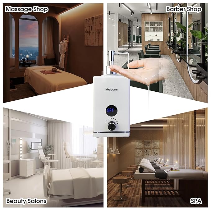 Oil Warmer for Massage, Massage Oil Warmer, Body Oils Heater for Spa, with Two Oil Bottle Dispenser, Adjustable Temperature (White)