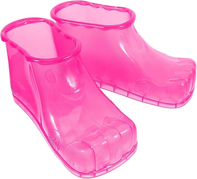 FRCOLOR Foot Soaking Shoes Waterproof PVC Spa Bath Slippers for Home Pedicure and Relaxation Comfortable Foot Bath Soaker Boots 10.24X4.92X10.24 Inches