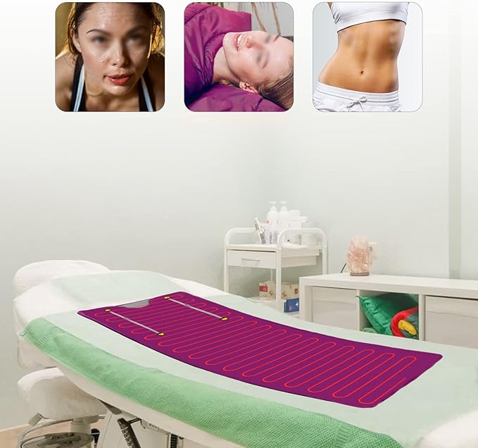 Sauna Blanket, 110V 650W Far Infrared Sauna Blanket Sauna Bag Body Shaper Blankets 35-80℃/ 95-176℉ Portable Saunas Bag Body Shaper Blankets for Beauty Salons, Spas (Purple+Zipper Style)