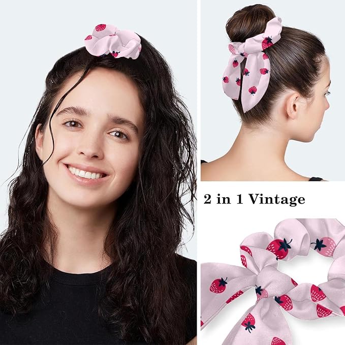 Ethnic Aztec Pattern Adjustable Scrub Cap Hat with Button, Working Hat Sweatband with Bow Hair Scrunchy for Woman