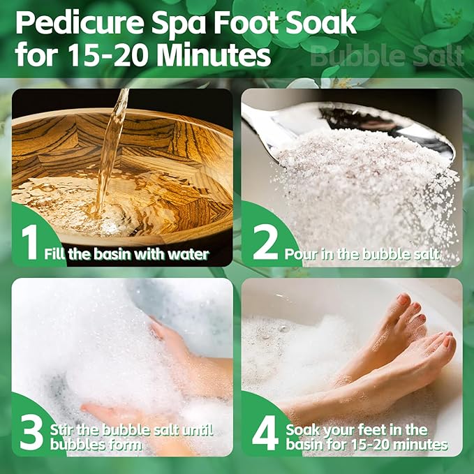 Pedicure Foot Soak, Foot Spa Soak, Pedicure Kit, Bubble Foot Bath for Tired & Dry Cracked Feet, Athletes Feet, Odor Foot and Softens Calluses, Foot Soak 16 Packs A Box, Jasmine