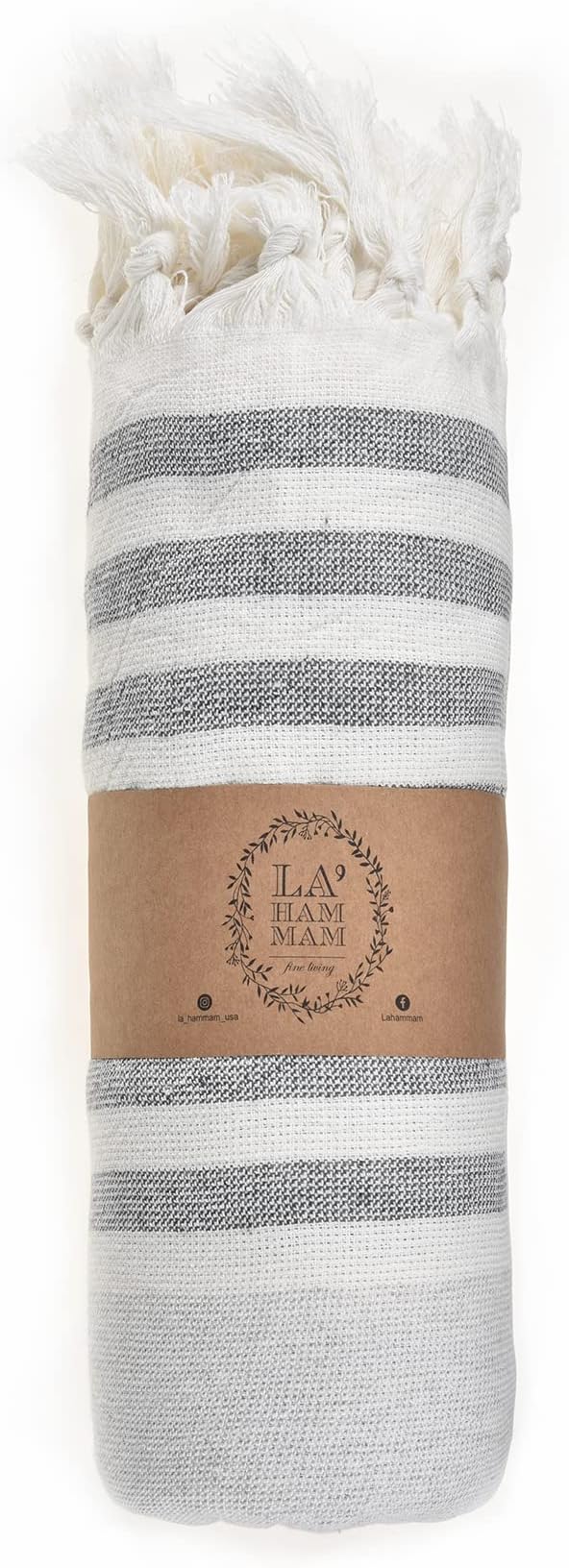 Beach Towel | Cotton Beach Towels, Easy to Carry, Sand Free, Highly Absorbent, Quick Dry, Turkish Towels for Travel Camping Bath Sauna Beach Gym Fitness Pool Yoga SPA by Lahammam, Ephesus, Gray