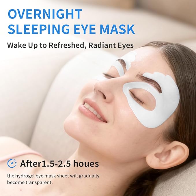 SPODARE OK Shape Eye Masks, 360° Fit Under Eye Patches with Retinol and Collagen, Firming & Hydrating Eye Mask for Wrinkles and Puffy Eyes, Self Care Gifts for Women - 6 Pairs, Happy Blue
