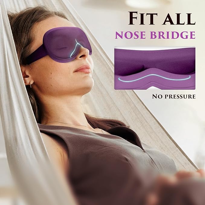 Weighted Eye Mask Cover for Sleeping - Eye Masks for Sleep with Adjustable Strap, Lash Extension Eye Covers for Women Men, 3D Contoured, Plane Travel Essentials, Blindfold for Meditation