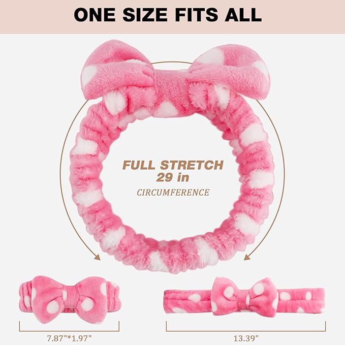 YOOVR 8pcs Spa Headband, Mothers Day Gifts Bulk, Stocking Stuffers for Teen Girls Women, Skincare Makeup Face Wash Headband, Hair Accessories for Girls, Party Favors for Adult, Easter Baskets Stuffers