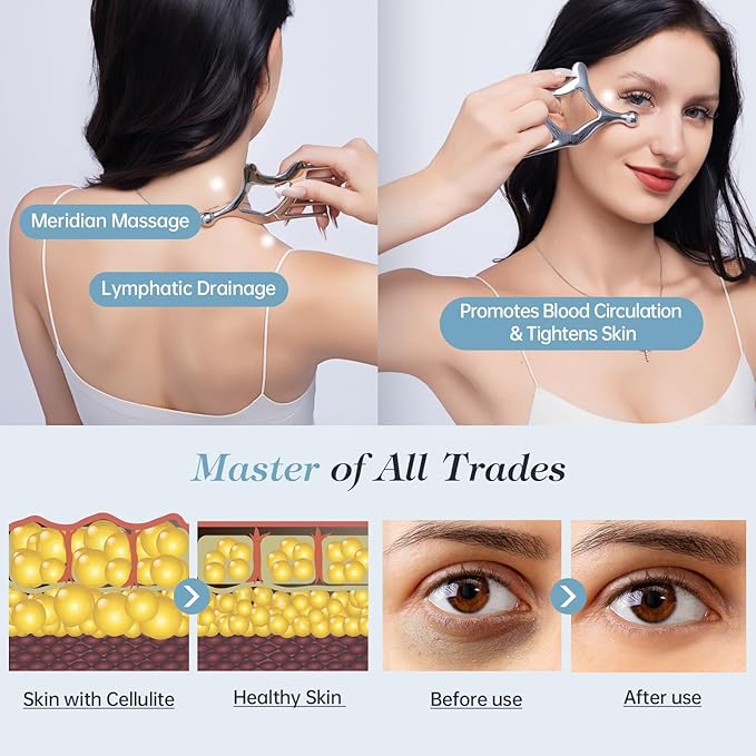 Scalp Massager, 5in1 Hair Scalp Massage Tool for Head Face Body, Protable Scalp Gua Sha Comb for Deep Relaxation and Relieving Pain, Acupressure and Trigger Point Tool for SPA