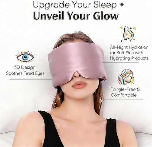 100% Mulberry Silk Sleep Mask for Women & Men – 22 Momme 6A Grade, 3D Contoured Total Blackout Eye Mask for Side Sleepers, Eyelash Extensions, Adjustable Strap, Breathable Blindfold (Dusty Rose)