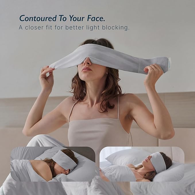 Breescape Cooling Eye Mask, Instant Cool-to-Touch Fabric with Silent Closure, Full-Coverage Light Blocking, Adjustable Soft & Breathable Design for Ultimate Sleep Comfort, Comes with Travel Bag