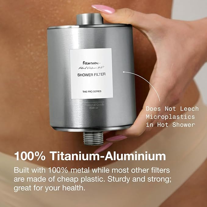 Filterbaby All-Metal Shower Filter Pro - IAPMO Certified to NSF 177 Standard, Doctor Developed, Reduces up to 99% Chlorine/Chloramine/Lead/Certain Heavy Metals,Great Water Pressure,Long Lasting,Chrome