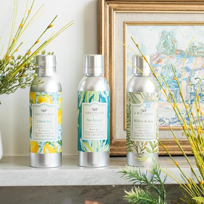 Greenleaf Gifts Spa Springs Scented Room Air Freshener Spray | Non-Aerosol 7 oz Spray | Fresh Scented Air Freshener for Home | Home Fragrance for Bedroom & Bathroom