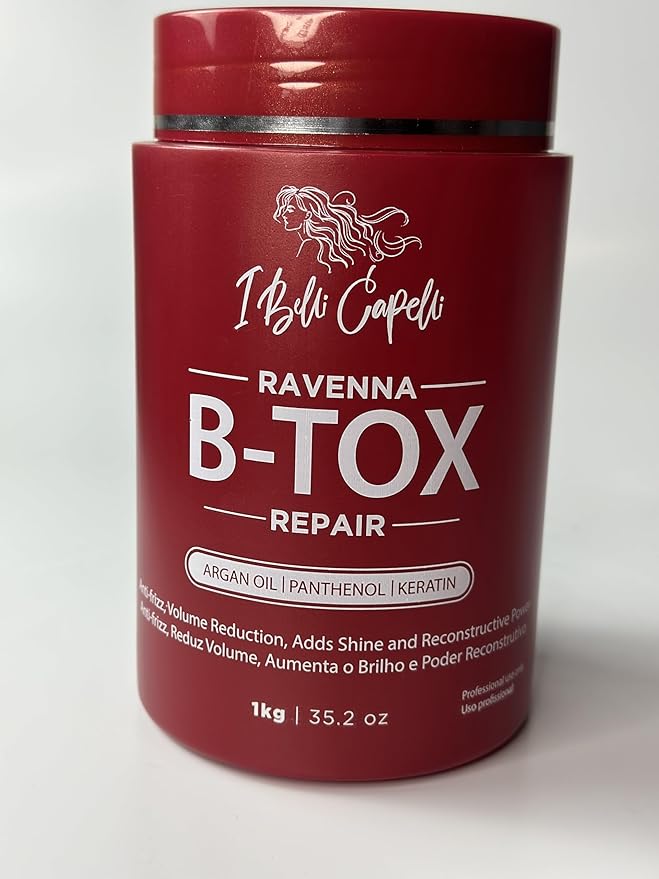 I Belli Capelli Ravenna Hair Treatment Kit- 1kg/35.2 oz B-tox Hair Mask + 300ml/10.1 fl.oz Anti-Residue Shampoo- Repair & Clarifying Shampoo for Longer Effect