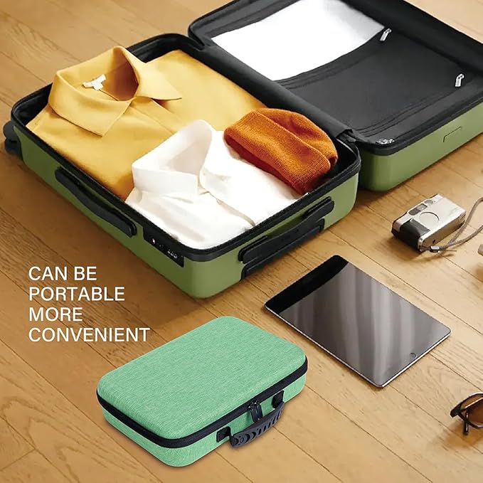 Essential Oils Carrying Case Holds 60 Grids for 1-3ML Roller Bottles 5ml, 10ml, 15ml Bottles Storage Organizer Bag Hard Shell EVA, Essential Oil Bag with Detachable Sponge Pad Green