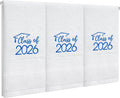 MASHAN Class of 2026 Graduation Hand Towels 3 Pack,100% Cotton Soft Absorbent Bathroom Towels,Senior 2026 Graduation Gift for Girls Boys,Blue Decorative Towels 14x30 Inch