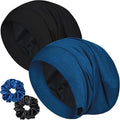 Sleep Cap Bonnet for Sleeping, Adjustable Cooling Ice Silk Lined Hair Bonnets for Natural Curly Braids Beanie Hat Women Men