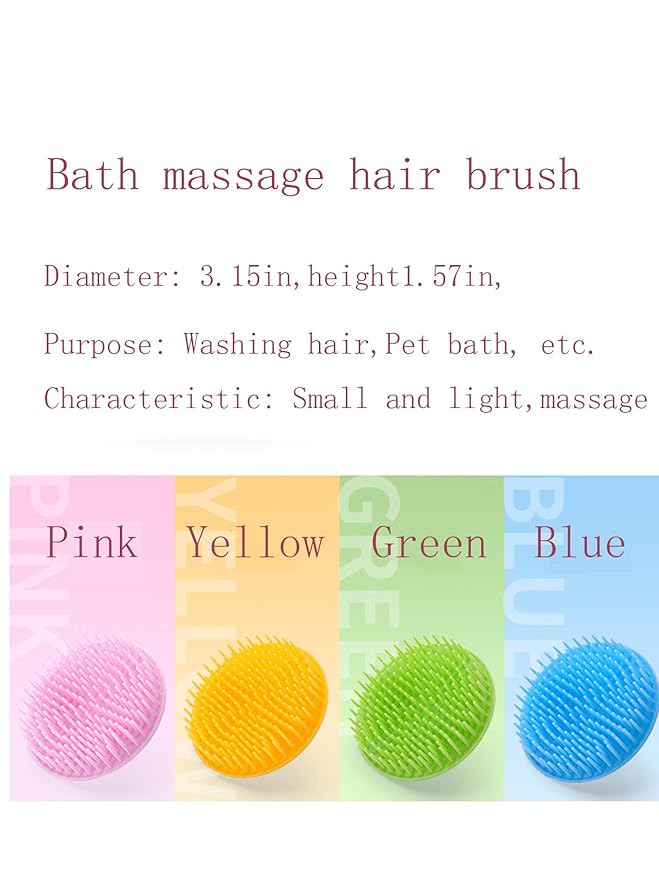 Aroveea Hair Scalp Brush Dandruff Cleaning Brush Shower Scalp Shampoo Brush Scalp Massager Pack of 4(Blue and Pink)
