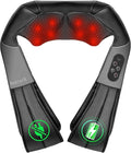 Nekteck Shiatsu Neck and Back Massager with Soothing Heat, Electric Deep Tissue 3D Kneading Massage Pillow for Shoulder Leg Body Muscle Pain Relief, 3 Speed Intensities (Rechargeable)