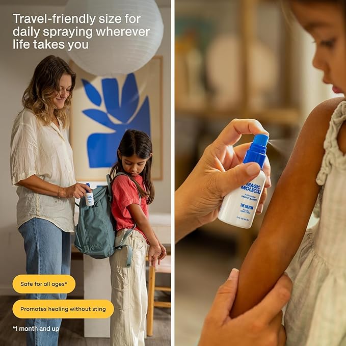 Magic Molecule Hypochlorous Acid Spray for Breakout-Prone Skin, Eczema & Itchy Rashes | Helps 50+ Dermal Issues | For All Skin Types 3.4 oz (Pack of 2) Travel-Friendly