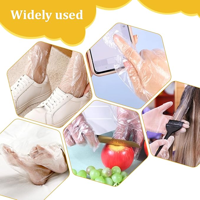 200 Pcs Paraffin Wax Liners for Hands and Feet - Disposable Plastic Bags for Thermal Wax Therapy, SPA, and More