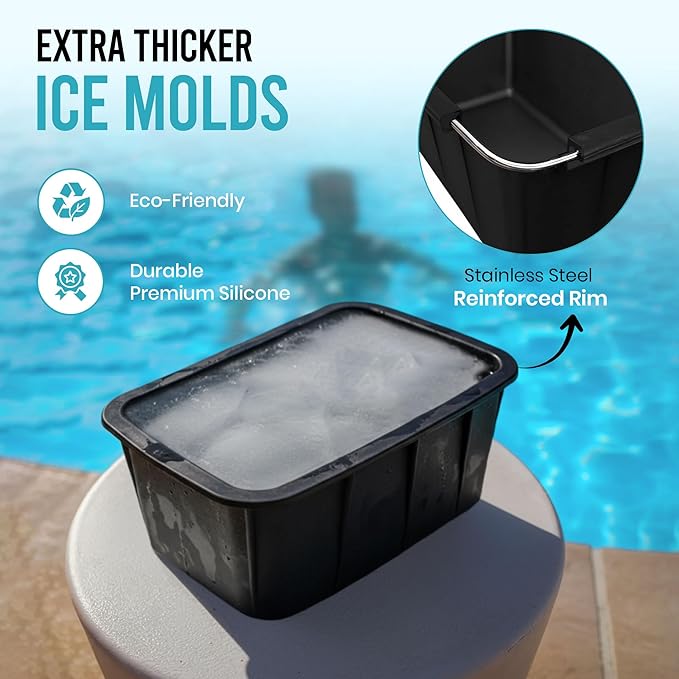 Extra Large Ice Block Mold – 13 lbs Silicone Ice Brick Maker for Ice Bath & Cold Plunge – Giant Cube for Recovery, Muscle Relief & Coolers, Dishwasher Safe (Single Mold)