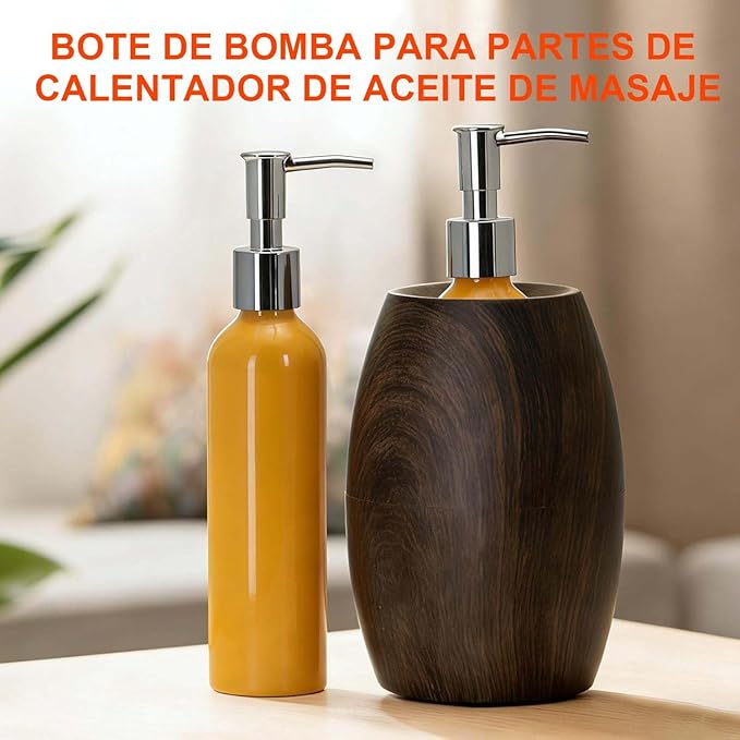 Elitzia Massage Oil Warmer Use Parts Pump Bottle 1 Pack 8.45oz/250ml Aluminium Pump Bottles for Solution Gel Lotion and Cream Use Suitable for ETAW02S ETAW03 ETLB01 ETLB02 ETOH843N ETOH843NB(Orange)