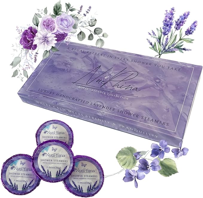 Luxury Lavender Shower Steamers, The Premium Mother’s Day Gift. 100% Natural Ingredients with Pure Essential Oils. Enjoy a Calming, Relaxing and Long-Lasting Aromatherapy Spa-Like Experience at Home.