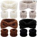 12PCS Spa Microfiber Headband and Wrist Towels for Women - Soft Absorbent Elastic Bow Skincare Set for Makeup, Hair Washing, and Facial Care