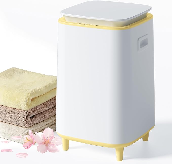 22L Towel Warmer for Bathroom – Fast Heating Blanket Warmer, Fits Two 40" x 70" Oversized Towels, Blankets & Bathrobes, Auto Shut-Off, Adjustable Timer, Portable Towel Warmer Bucket - Yellow