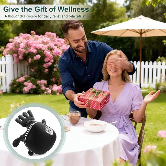 Cordless Neck Massager with Heat, 4D Bionic Shiatsu Neck and Shoulder Massager with Real Hand Kneading, Deep Tissue Back Massager for Home Office Travel, Gifts for Women Men (Black)